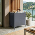 Armadio casa.pro da Giardino Mobile Organizzatore da Esterno 92 80 50 cm Armadietto in Acciaio con 2 Ante e Ripiano Piedini Regolabili x x Grigio per Livellare Scuro Opaco