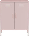 Credenza in Metallo Madia Industriale 80 x 40 x 100 per Soggiorno Mobile Basso Contenitore cm Acciaio Verniciato Rosa
