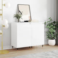 Casa Giardino Credenze 2 pz Bianco Lucido 40x35x70 cm Legno Ingegnerizzato