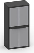 Armadio Bonussi Modulare da Esterno 89 cm 2 Ante 3 Ripiani in Polipropilene Jumbo Cab e 7 x 53 7 x 180 Grigio Nero