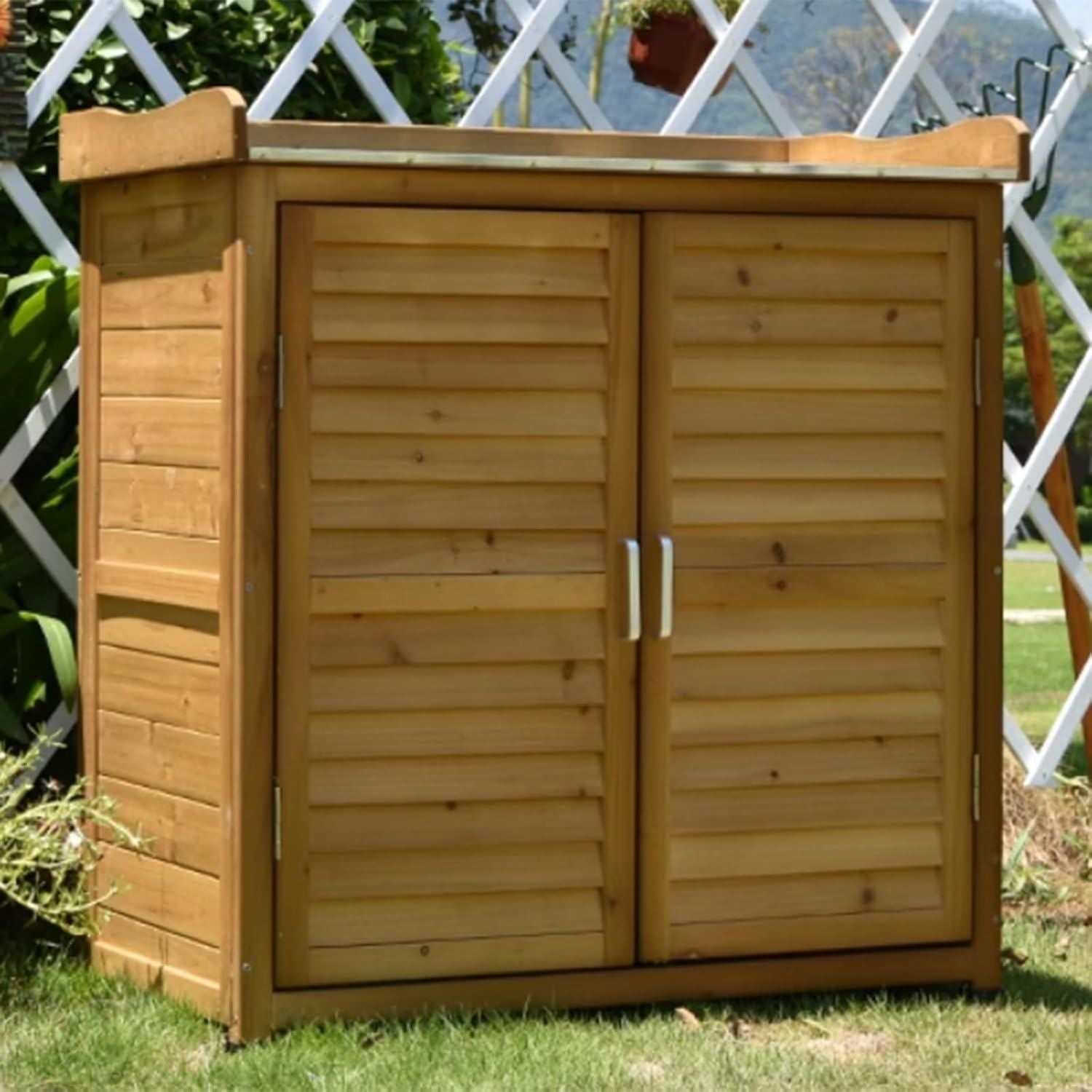 armadietto Grande portaoggetti da esterni impermeabile multistrato soluzione per riporre attrezzi e attrezzature per l organizzazione del giardino e del giardino