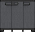 Armadietto Ardesia 102B a 3 Ante Divisorio Verticale 1 Ripiano Interno Regolabile Effetto Pietra da Esterno e Interno Coperto 5 cm 102 x 39 x 93